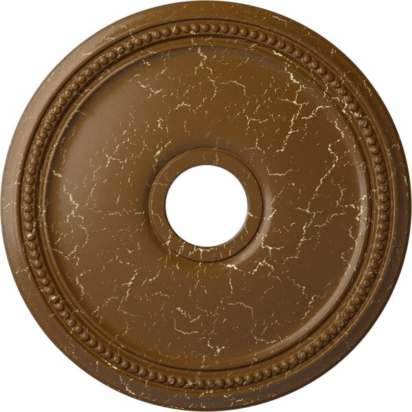 Ekena Millwork Diane Ceiling Medallion (Canopies up to 5 3/8"), 18"OD x 3 5/8"ID x 1 1/8"P, Smokey Topaz Crackle CM18DISTC - main